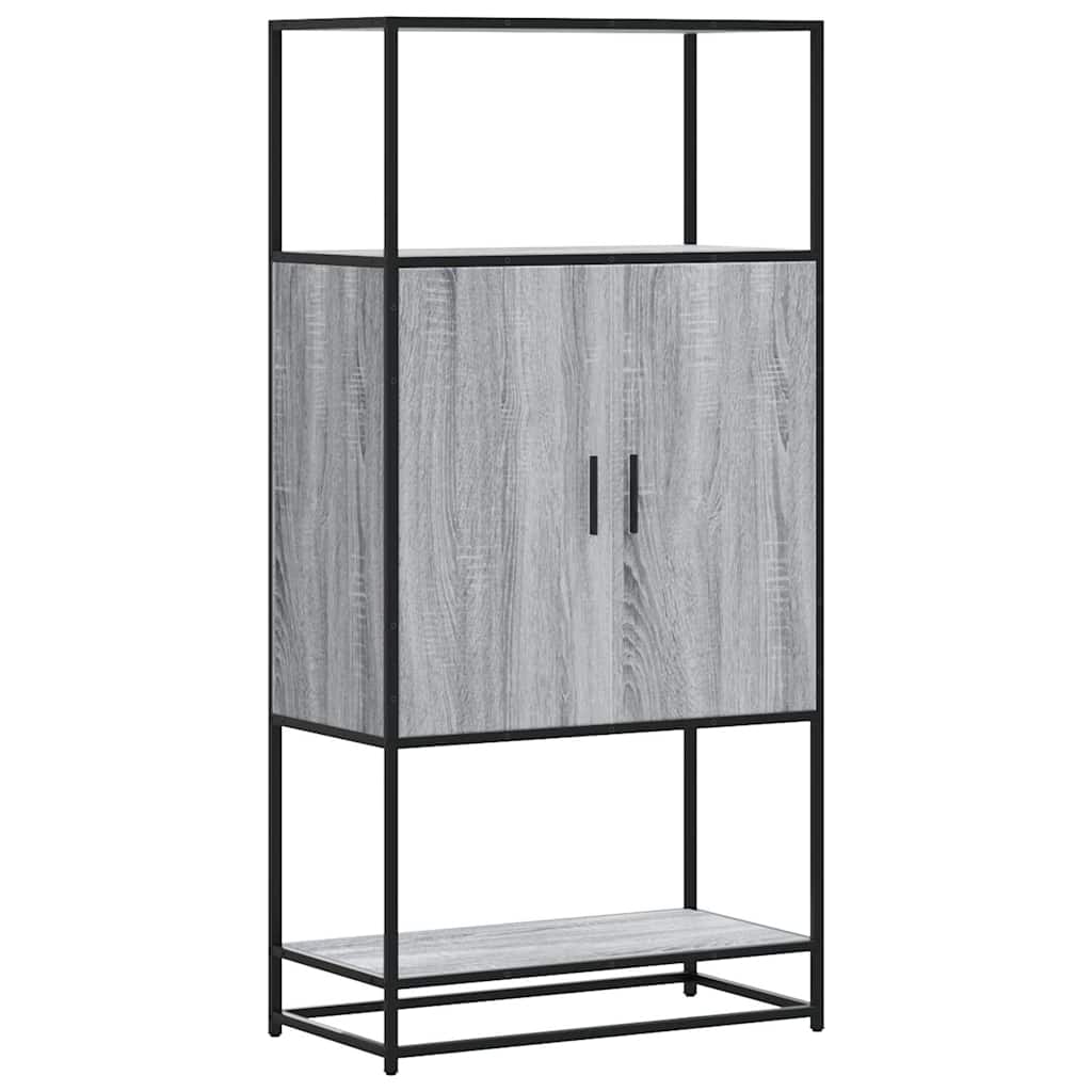 Aparador alto - Mueble de almacenamiento 68 Roble/ Gris