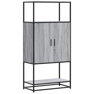 Armário alto - Bufete - Móvel de apoio 68x35x139 cm madeira e metal cinza sonoma pt1431