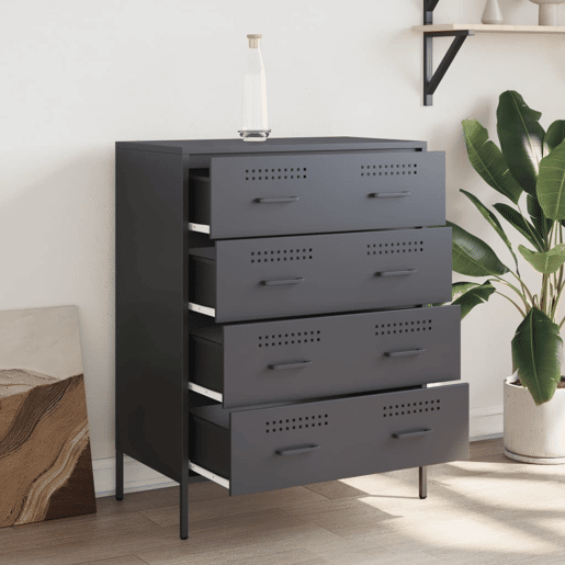 Aparador - Bufete - Móvei de apoio 68x39x89 cm aço antracite pt2255