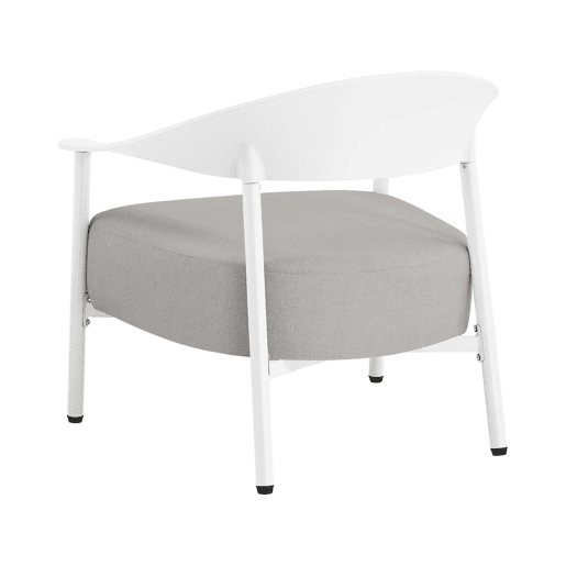 Conjunto de mobiliário de jardim em metal e plástico Céora - 4 lugares - Branco