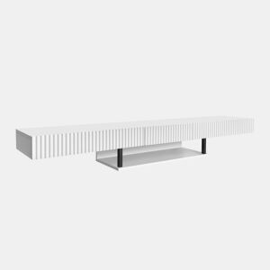 Móvel TV Suspenso Sala de estar e jantar Branco 150x40x22 1 gaveta Renzo Muebles Bonitos