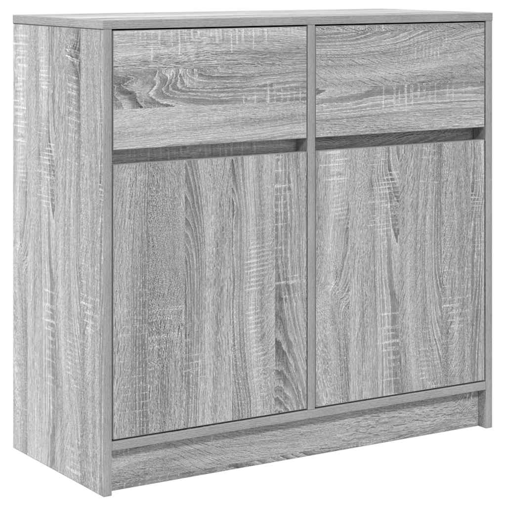 Aparador - Mueble de almacenamiento 80 Roble/ Gris