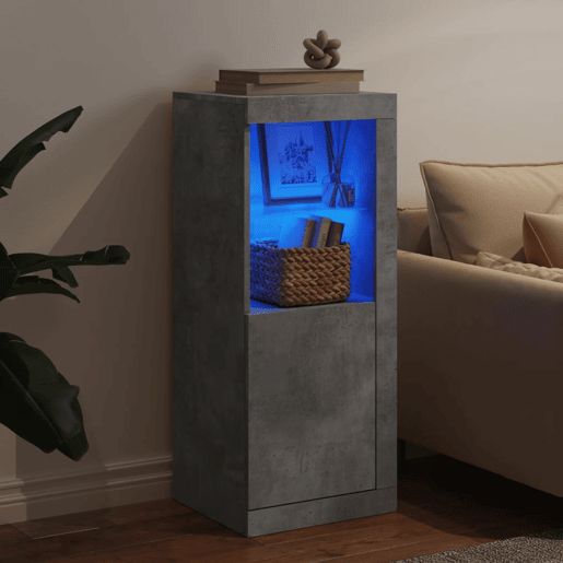Aparador - Bufete - Móvei de apoio com luzes LED 41x37x100 cm cinzento cimento pt1957