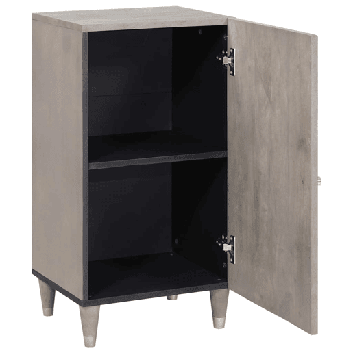 Bufete - Móvei de apoio Cinza e Ouro 40 x 33 x 75 cm Madeira de manga maciça pt4086