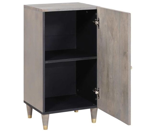 Aparador - mueble de almacenamiento gris y dorado 40 x 33 x 75 cm madera de mango maciza es4086