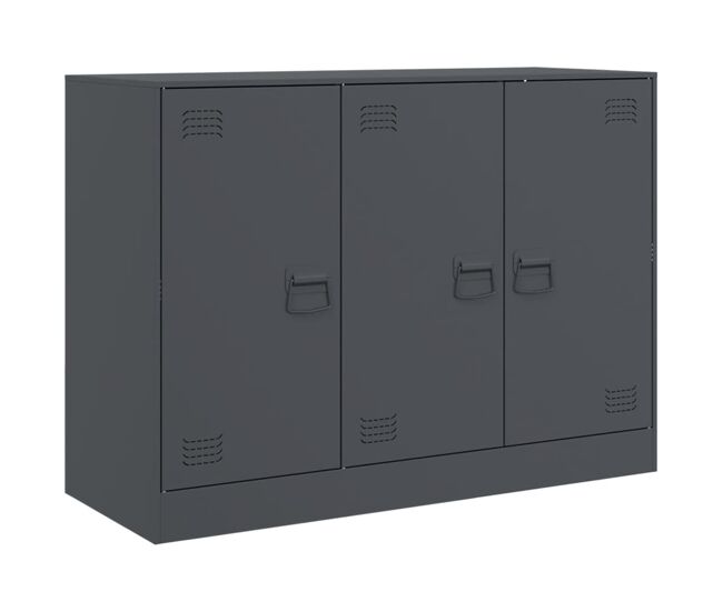 Aparador - mueble de almacenamiento de acero antracita 99x39x73 cm es2202