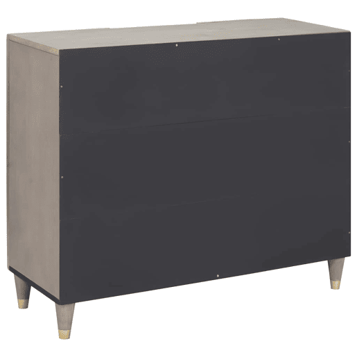 Bufete - Móvei de apoio Cinza e Ouro 90 x 33 x 75 cm Madeira de manga maciça pt4092