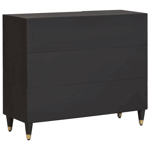 Bufete - Móvei de apoio com porta Preto 90 x 33 x 75 cm Madeira de manga maciça pt4811