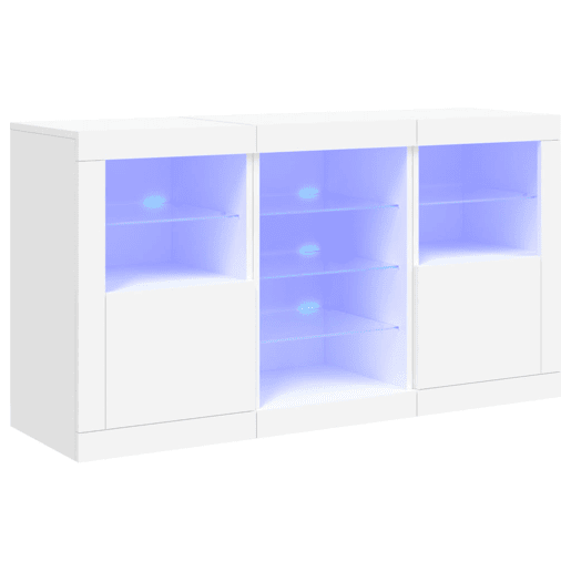 Aparador - Bufete - Móvei de apoio com luzes LED 123x37x67 cm branco pt1911