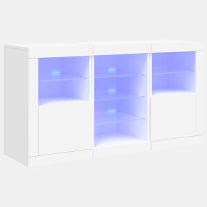 Aparador - Bufete - Móvei de apoio com luzes LED 123x37x67 cm branco pt1911