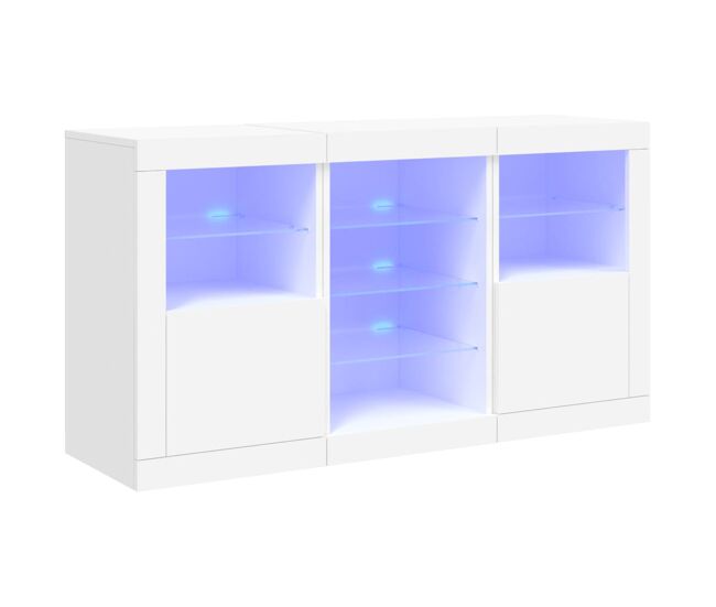 Aparador - mueble de almacenamiento con luces led blanco 123x37x67 cm es1911