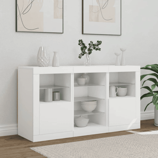 Aparador - Bufete - Móvei de apoio com luzes LED 123x37x67 cm branco pt1911