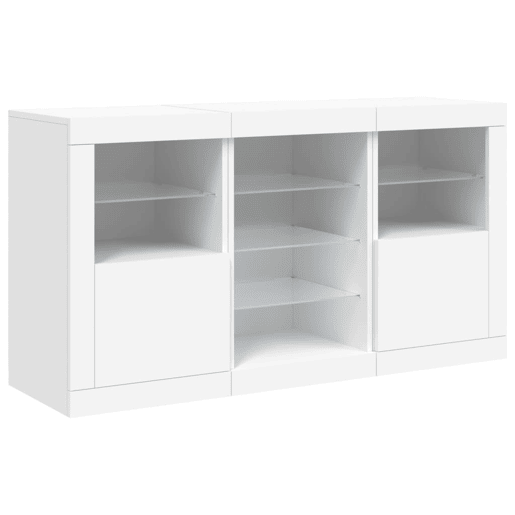 Aparador - Bufete - Móvei de apoio com luzes LED 123x37x67 cm branco pt1911
