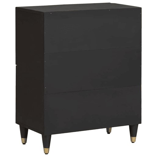 Bufete - Móvei de apoio com porta Preto 60 x 33 x 75 cm Madeira de manga maciça pt4799