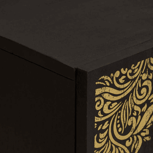 Bufete - Móvei de apoio com porta Preto 60 x 33 x 75 cm Madeira de manga maciça pt4799