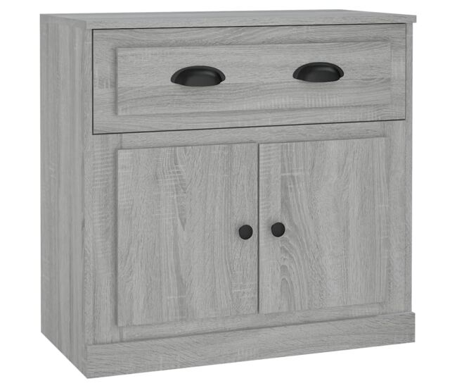 Aparador - mueble de almacenamiento de madera contrachapada gris sonoma 70x35,5x67,5 cm es2914