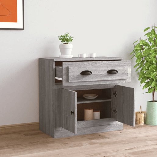 Aparador - Bufete - Móvei de apoio 70x35,5x67,5 cm derivados de madeira cinzento sonoma pt2914