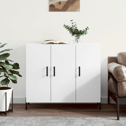 Aparador - Bufete - Móvei de apoio 90x34x80 cm derivados de madeira branco pt3218 Aparador - Bufete - Móvei de apoio 90x34x80 cm derivados de madeira branco pt3218