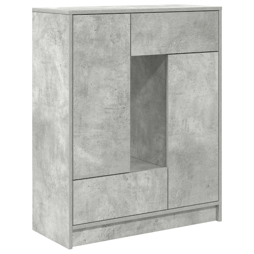Aparador - Bufete - Móvei de apoio com gavetas e portas 73x31x90 cm cinza cimento pt1850