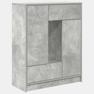 Aparador - Bufete - Móvei de apoio com gavetas e portas 73x31x90 cm cinza cimento pt1850