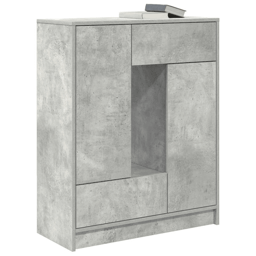 Aparador - Bufete - Móvei de apoio com gavetas e portas 73x31x90 cm cinza cimento pt1850