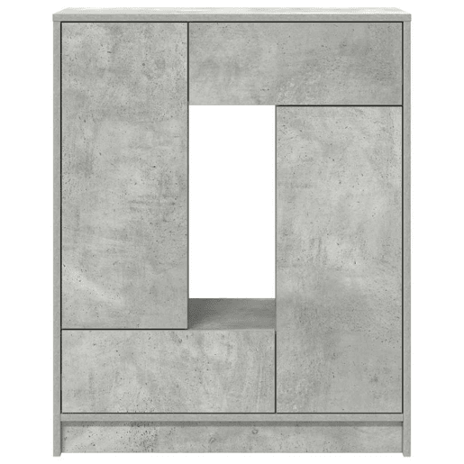 Aparador - Bufete - Móvei de apoio com gavetas e portas 73x31x90 cm cinza cimento pt1850