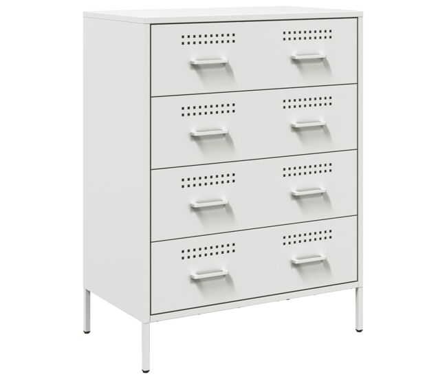 Aparador - mueble de almacenamiento de acero blanco 68x39x89 cm es2232
