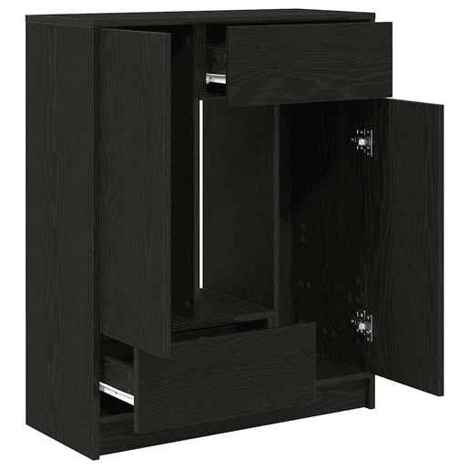 Aparador - Bufete - Móvei de apoio c gavetas e portas 73x31x90 cm carvalho preto pt1861