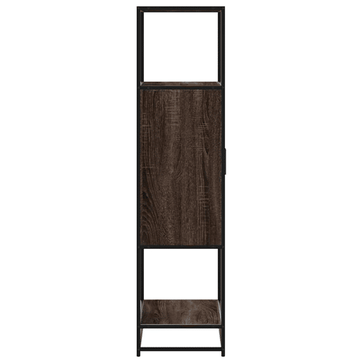 Armário alto - Bufete - Móvel de apoio 68x35x139 cm madeira e metal carvalho castanho pt1434