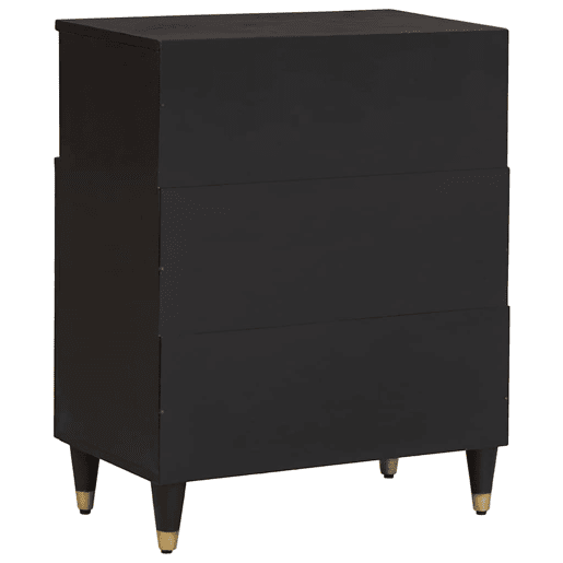 Bufete - Móvei de apoio com porta Preto 60 x 33 x 75 cm Madeira de manga maciça pt4798