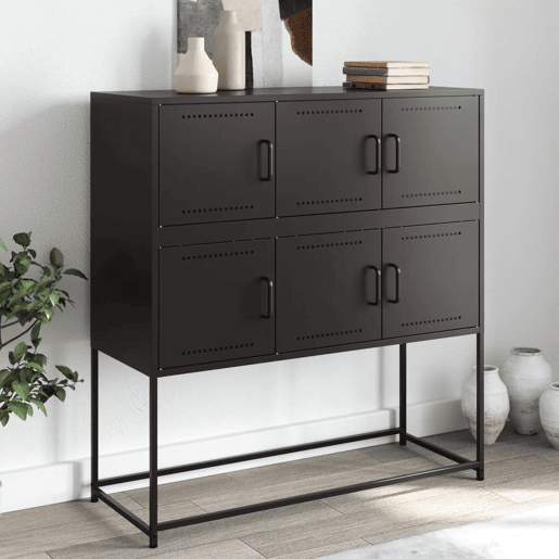 Aparador - Bufete - Móvei de apoio 100,5x39x107 cm aço preto pt2289
