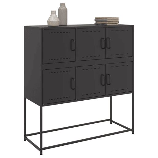 Aparador - Bufete - Móvei de apoio 100,5x39x107 cm aço preto pt2289