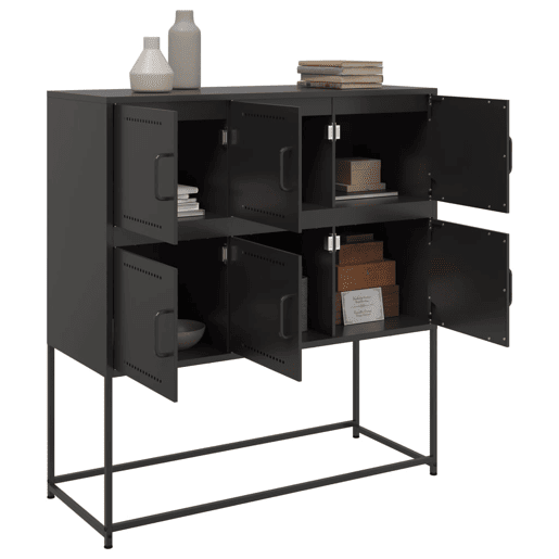 Aparador - Bufete - Móvei de apoio 100,5x39x107 cm aço preto pt2289