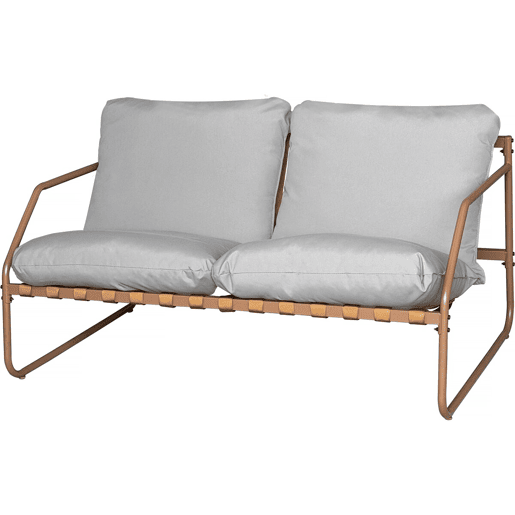 Conjunto de mobiliário de jardim em metal Sora com almofadas - 4 lugares - Terracota