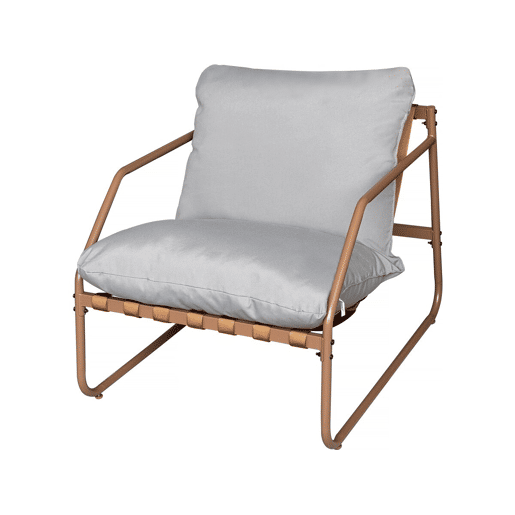 Conjunto de mobiliário de jardim em metal Sora com almofadas - 4 lugares - Terracota