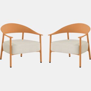Conjunto de 2 cadeirões de jardim Céora em plástico e metal - Laranja
