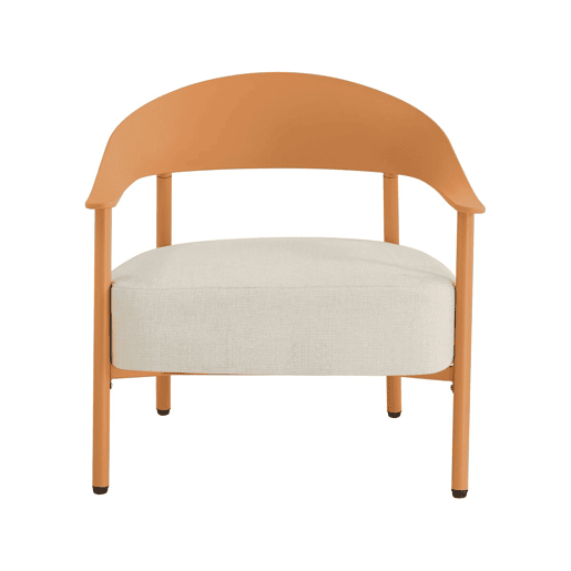 Conjunto de 2 cadeirões de jardim Céora em plástico e metal - Laranja