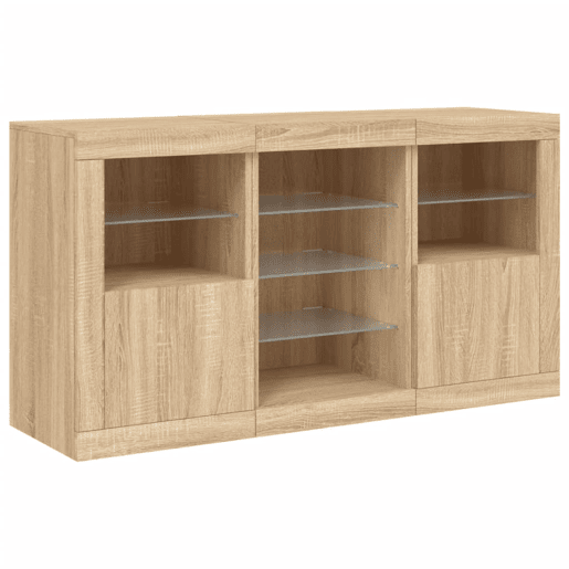 Aparador - Bufete - Móvei de apoio com luzes LED 123x37x67 cm carvalho sonoma pt2060