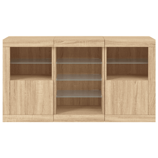 Aparador - Bufete - Móvei de apoio com luzes LED 123x37x67 cm carvalho sonoma pt2060