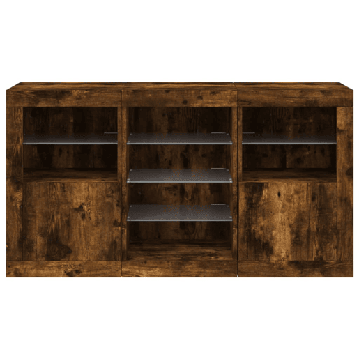 Aparador - Bufete - Móvei de apoio com luzes LED 123x37x67 cm carvalho fumado pt2022