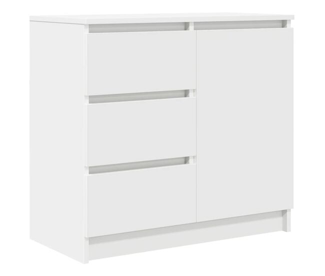 Aparador - mueble de almacenamiento con cajón blanco 71x35x65 cm madera de ingeniería es1741