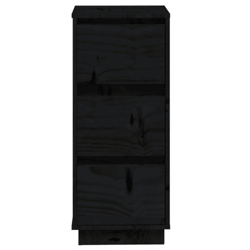 Aparadores - Bufetes - Móveis de apoio 2 pcs 32x34x75 cm madeira de pinho maciça preto pt53