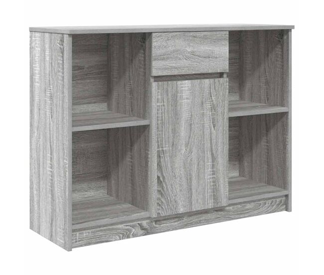 Aparador - mueble de almacenamiento con cajón sonoma gris 101x35x76 cm madera ingeniería es1