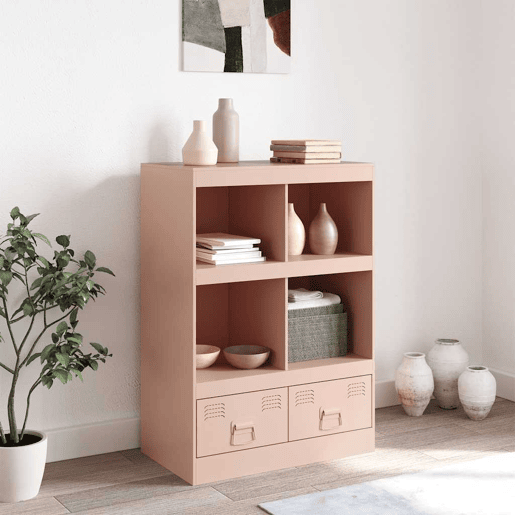 Aparador - Bufete - Móvei de apoio alto 67x39x95 cm aço rosa pt2370
