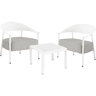 Conjunto de mobiliário de jardim em metal e plástico Céora - 2 lugares - Branco