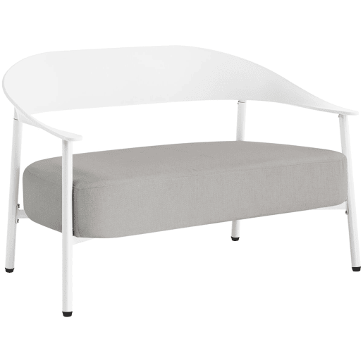 Conjunto de mobiliário de jardim em metal e plástico Céora - 2 lugares - Branco