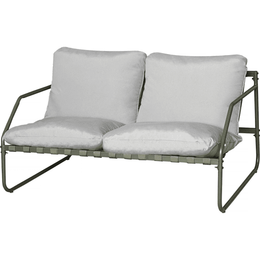 Conjunto de mobiliário de jardim em metal Sora com almofadas - 4 lugares - Verde