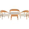 Conjunto de mobiliário de jardim em metal e plástico Céora - 4 lugares - Laranja