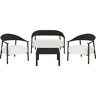 Conjunto de mobiliário de jardim em metal e plástico Céora - 4 lugares - Preto