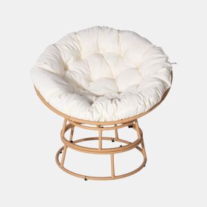 Cadeirão Papasan interiorexterior loveuse estilo Bali - Ø91cm - Bege